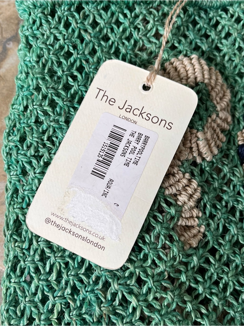 The Jacksons "Pool Time" jute tote bag - Picture 4 of 7